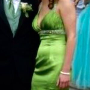 Emerald prom dress with beading detail